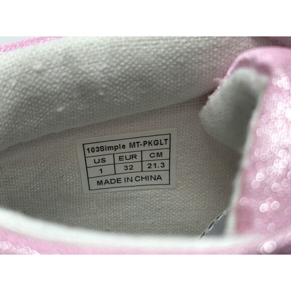 Weestep Kids Princess Pink Glitter High Top Canvas Sneakers Size 1 NEW - Picture 12 of 14